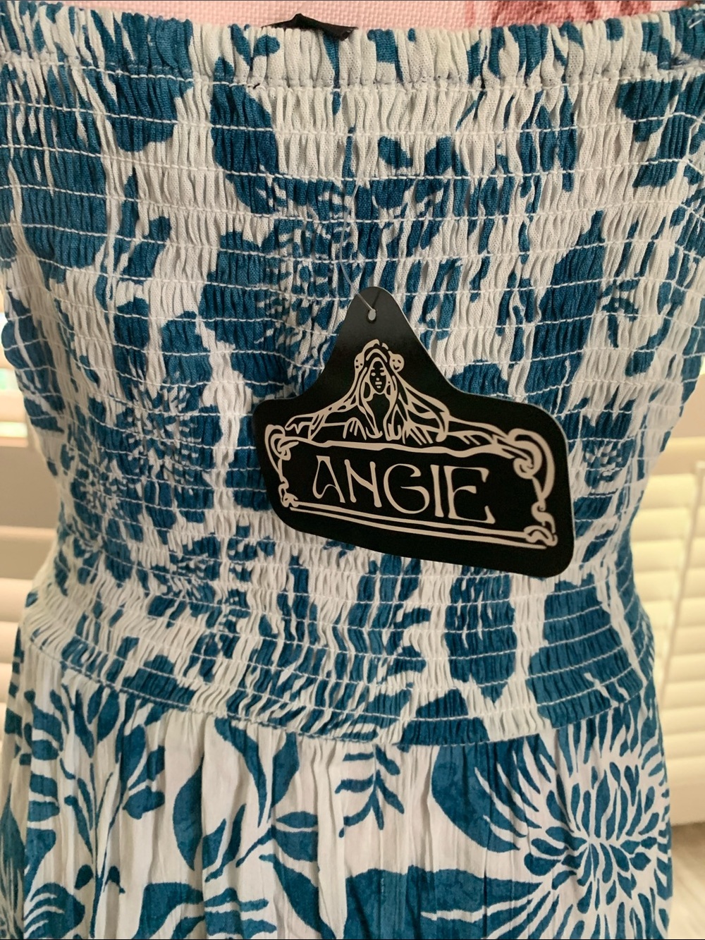 Angie Blue and White Floral Midi Dress. NWT - Picture 4 of 5